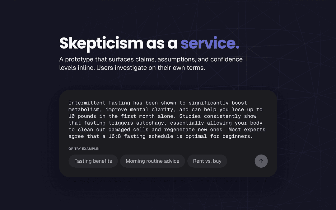Building trust in AI responses: surfacing claims, assumptions, and confidence levels